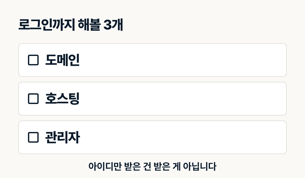 홈페이지 인수 때 로그인까지 해볼 3개 도메인 호스팅 관리자